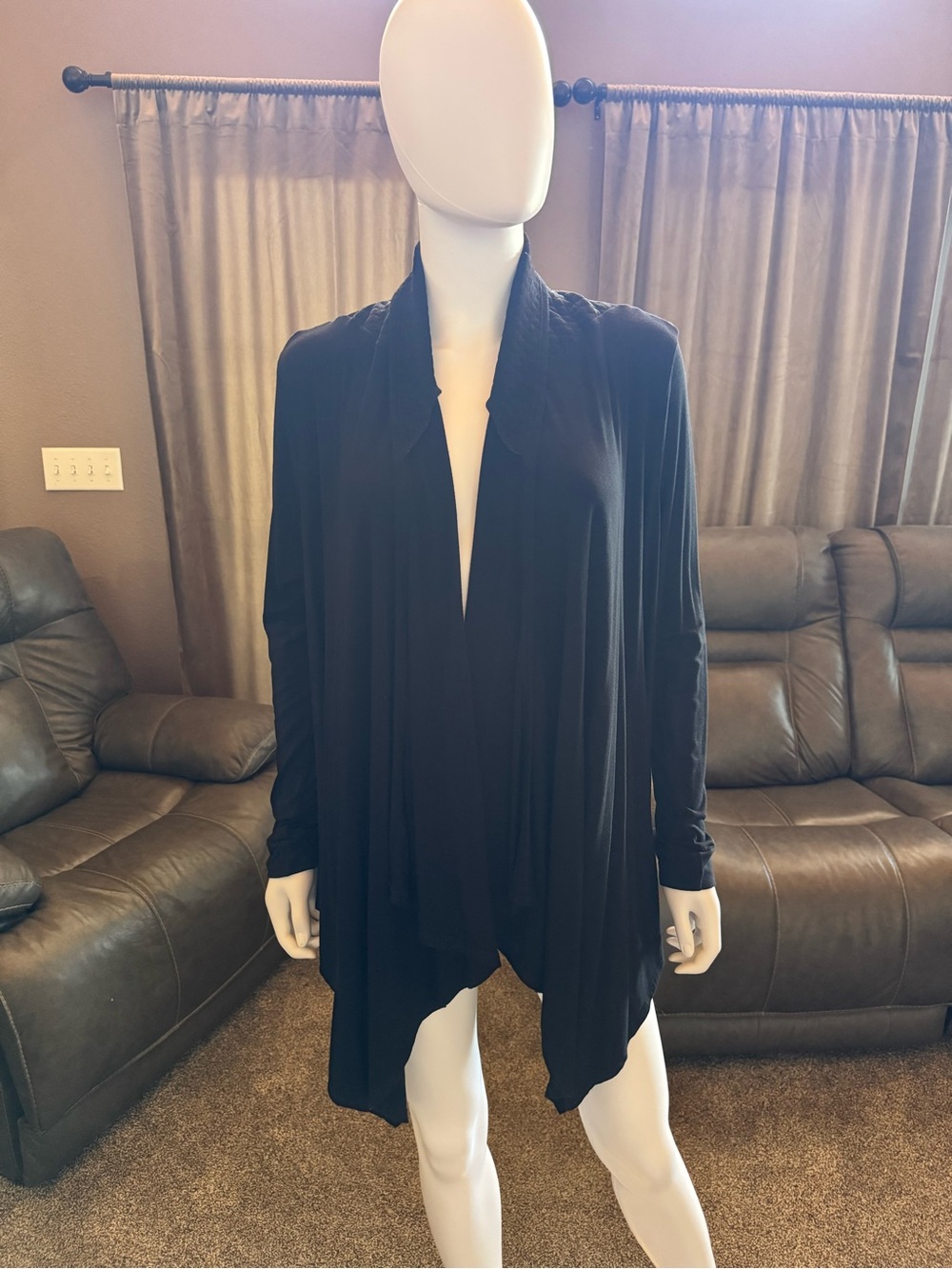 Harley-Davidson Black Open-Front Draped Women's Cardigan